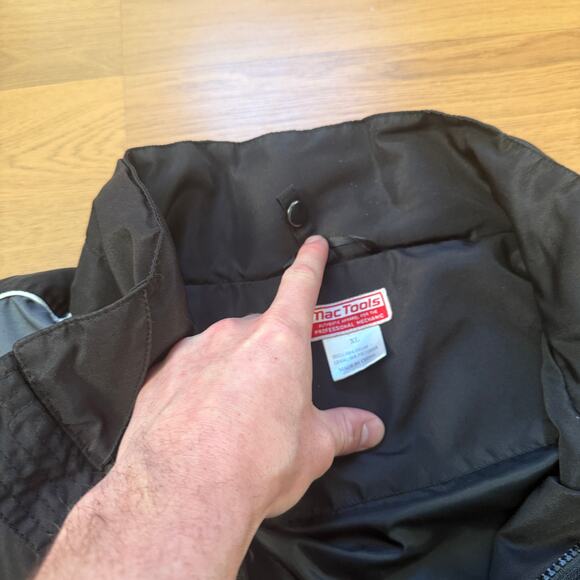 Men's Mac Tools Black Red Gray Zip Up Windbreaker Work Wear Shell Jacket Sz XL - Picture 2 of 5